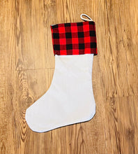 Load image into Gallery viewer, Christmas Buffalo Plaid Stocking Sublimation Ready

