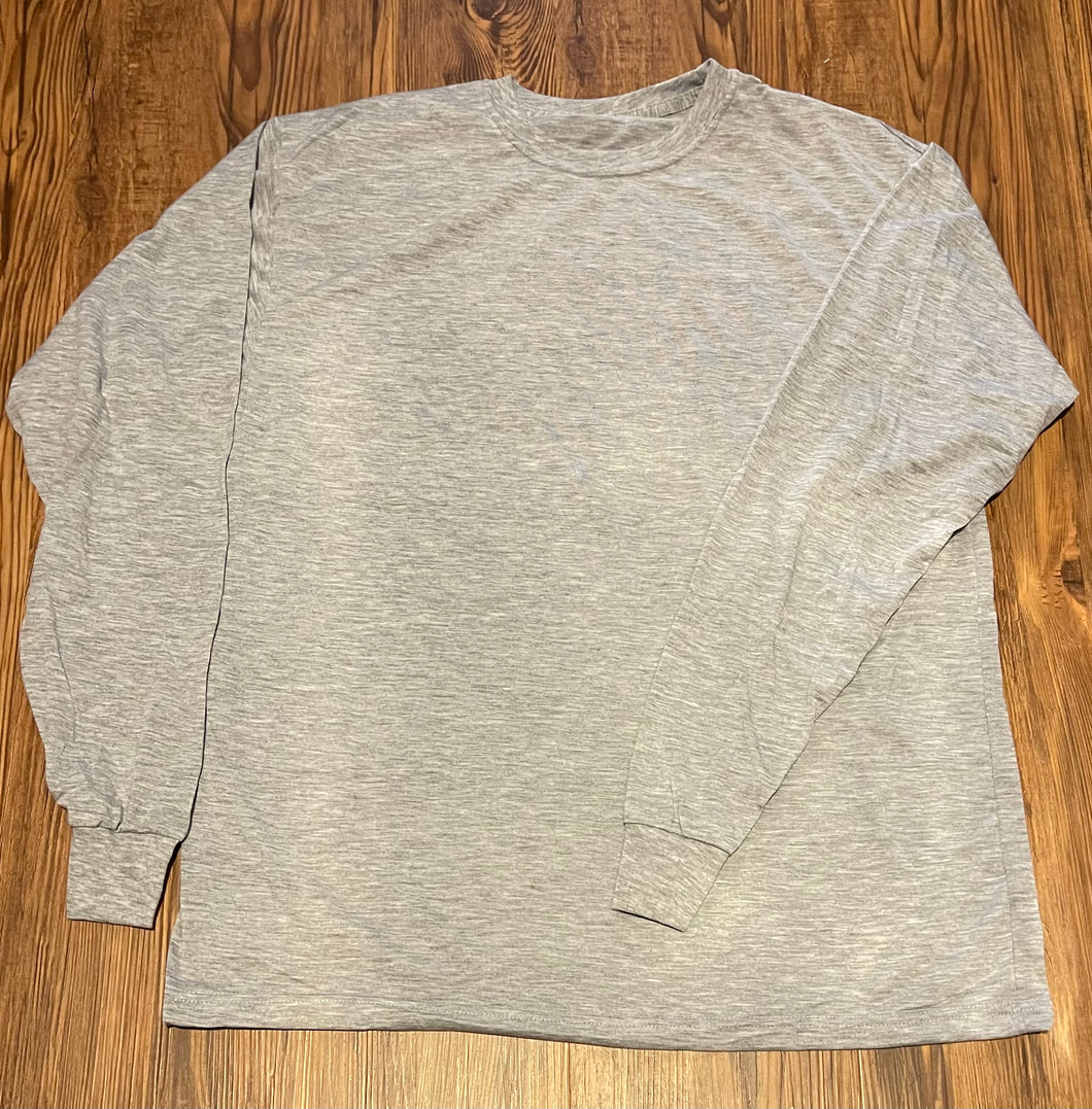 100% Polyester Long Sleeve Grey Shirts